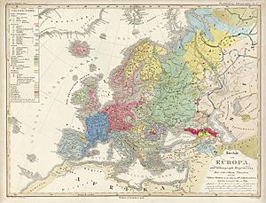 Heinrich Berghaus. Europe, Ethnographic, 1855
