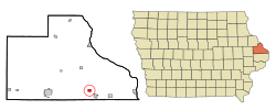 Location of Spragueville, Iowa