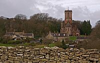 Kingston Church and limestone dry stone wall - geograph.org.uk - 316343