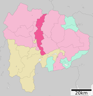 Location of Kōfu in Yamanashi