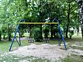 Kraków Kozłówek - the swings on the playground for children