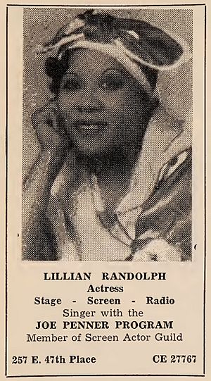 Lillian Randolph ad (1939)