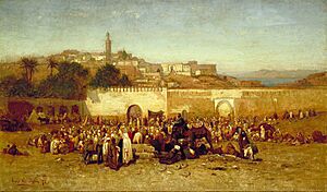 Louis Comfort Tiffany - Market day outside the walls of Tangiers, Morocco