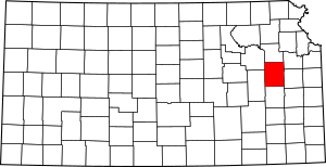 Map of Kansas highlighting Osage County