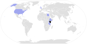 Map showing countries President William Ruto has visited as president