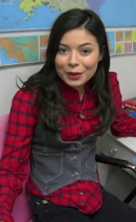 Miranda Cosgrove on the set of iCarly 2