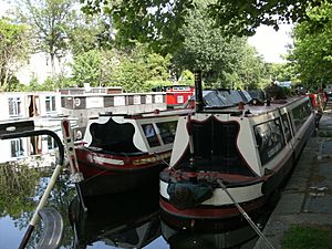 Narrowboats in Little Venice, London (1)