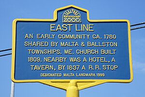 New York State historic marker - East Line