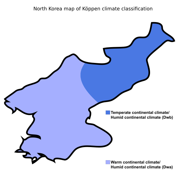 Image North Korea map of Köppen climate classification