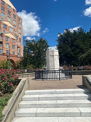Pedestal base of Christopher Columbus statue 2