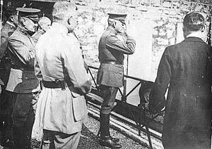 Pershing at Lafayette Tomb