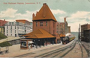 PostcardErieRRStaJamestownNY1909