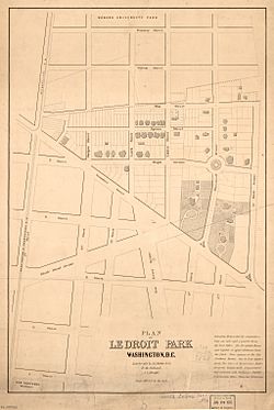 Rare 1880 Plan of LeDroit Park