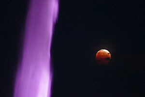 Red moon with purple spray