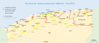 Situation Réseau Autoroutier Algérier - Mai 2015 - V.03