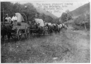 The Mormon pioneers coming off Big Mountain into Mountain dell