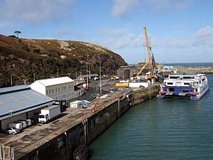 The quay at Fishguard ferryport - geograph.org.uk - 310263