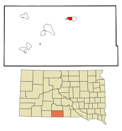 Location in Todd County and the state of South Dakota