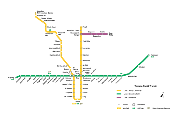 Toronto rapid transit map 2024