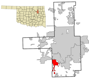 Location of within Tulsa County, and the state of Oklahoma