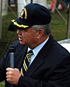 US Navy 051021-N-6236O-018 Mayor of Newport News, Joe S. Frank, congratulates Capt. Garry R. White and USS George Washington (CVN 73) crew members for their hard work and help with the community of Newport News (cropped).jpg