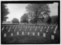 VIEW OF CEMETERY FROM CENTRAL FLAGPOLE, SHOWING CONCENTRIC RINGS OF HEADSTONES IN SECTION C. VIEW TO EAST. - Glendale National Cemetery, 8301 Willis Church Road, Richmond, Independent HALS VA-5-11