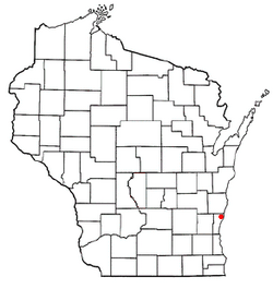 Location of Town of Belgium in Ozaukee County, Wisconsin.