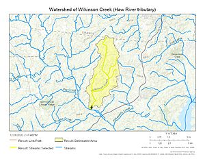 Watershed of Wilkinson Creek (Haw River tributary)