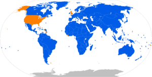 World Map of Speed Limit Units on Traffic Signs