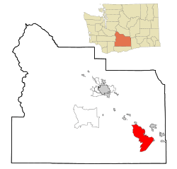 Location of Satus, Washington