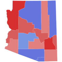2022 Arizona gubernatorial election results map by county