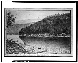 4. Photocopied June 1978 R.H. ROBERTSON, PENCIL AND CHARCOAL SKETCH, LAKE HENDERSON, FROM TAHAWUS CLUB BOAT DOCK. CA. 1 - LOC - hhh.ny0915.photos.116609p
