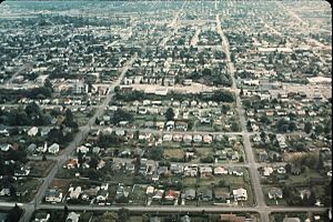 Aerial view of Greenwood, 1969