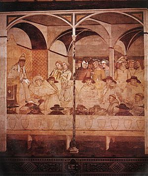 Ambrogio Lorenzetti - The Oath of St Louis of Toulouse - WGA13468