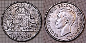 Australia - Florin 1942 S - Georgius VI
