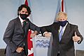 Boris Johnson and Justin Trudeau at the meeting of G-7 Carbis Bay Summit