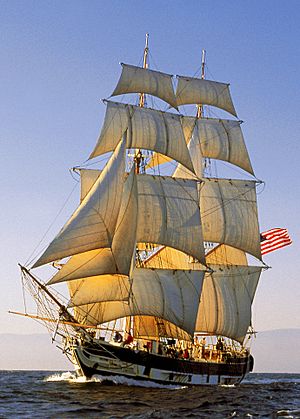 Brig Pilgrim off Santa Barbara