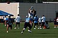 Colin Allred on defense during Titans training camp, 2008