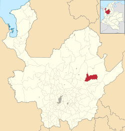 Location of the municipality and town of Vegachí in the Antioquia Department of Colombia