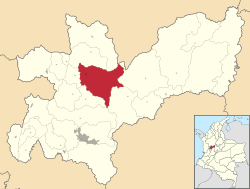 Location of the municipality and town of Salamina, in the Caldas Department of Colombia.