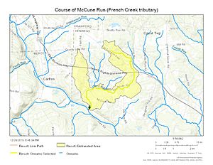 Course of McCune Run (French Creek tributary)
