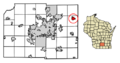 Dane County Wisconsin Incorporated and Unincorporated areas Marshall Highlighted