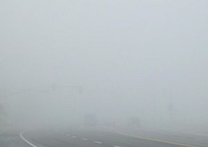 Dense Tule fog in Bakersfield, California