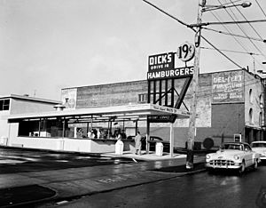 Dick's Drive-In on Broadway, Seattle, 1955