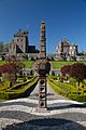 Drummond Castle - view of sundial with castle in background