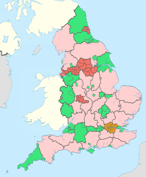 English administrative divisions by type 2009