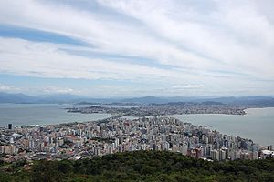 Florianopolis downtown clouds view