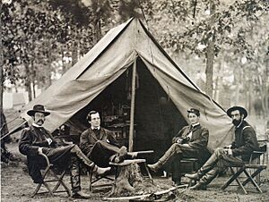George Henry Sharpe sits at far left with other members of his Bureau of Military Information