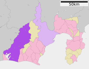 Location of Hamamatsu in Shizuoka Prefecture