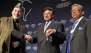 Hamid Karzai, Pervez Musharraf, Fakhruddin Ahmed - WEF Annual Meeting Davos 2008